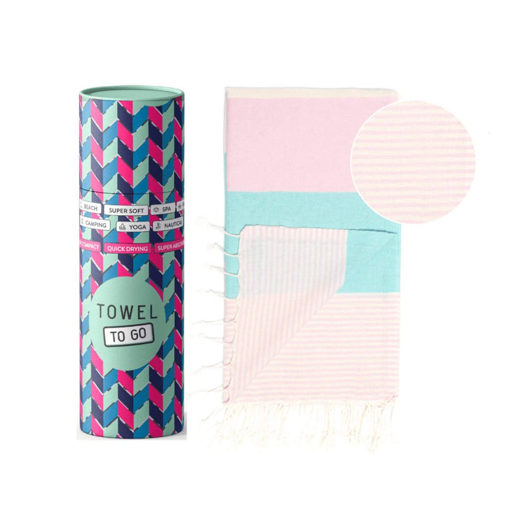 Towel to Go Palermo Beach Towel Pink Mint